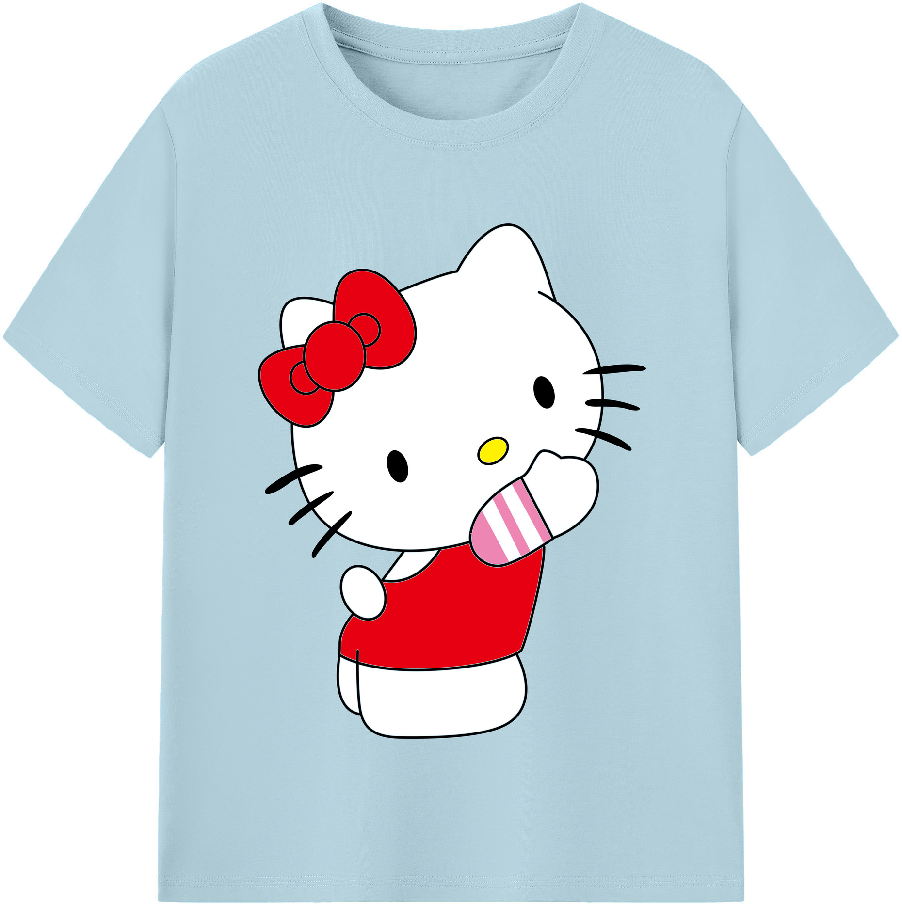 （画像用） Hello Kitty ハローキティ 綿100％半袖Tシャツ（フロントプリント）